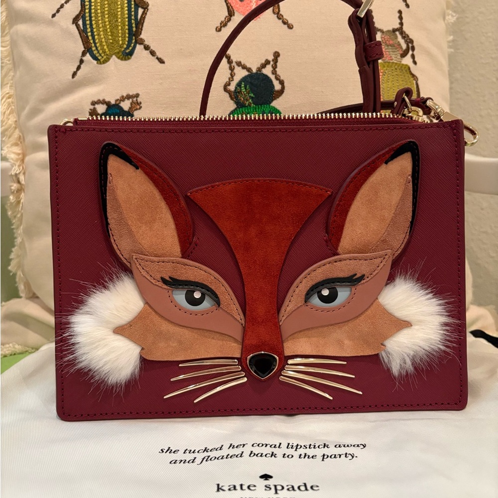 Kate Spade Burgundy Fox Crossbody Bag